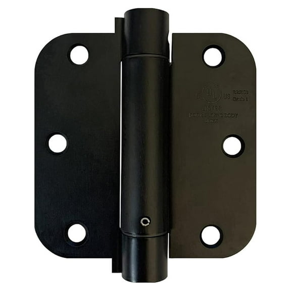 Heavy Duty 3 1/2" Inch Self-Closing Spring Loaded Door Hinge with 5/8" Corners in Oil Rubbed Bronze (12 Pack)