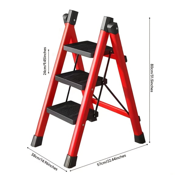 Heavy-Duty 3 4 5-Step Portable Folding Ladder, Supports Up to 500 Lbs, Durable Metal Folding Ladder with Non-Slip Steps, Lightweight And Easy to Carry, Suitable for Home And Industrial Use