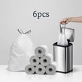 thumbnail image 1 of Heavy Duty 3-4 Gallon Drawstring Small Trash Bags, 6 Rolls White Unscented Garbage Can Liners, Leak Resistant Small Waste Bags For Bathroom Desktop Home Use, 1 of 6