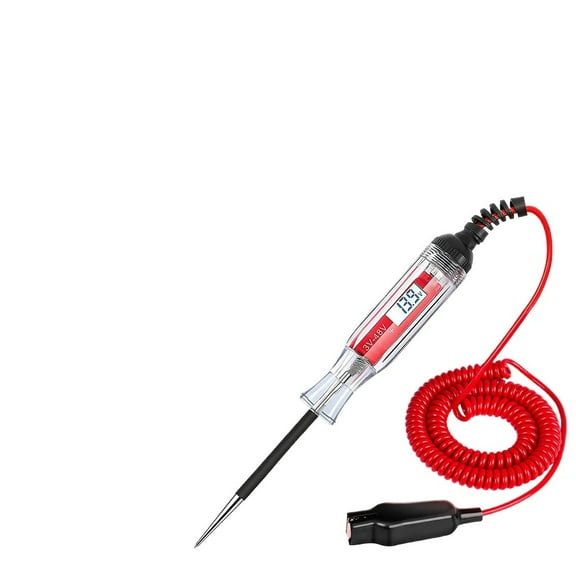Heavy Duty 3-48V Backlit Digital LCD Circuit Tester, Test Light with 140 Inch Extended Spring Wire, Car Truck Low Voltage & Light Tester with Stainless Probe