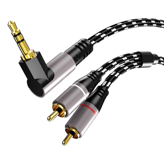 Heavy Duty 3.5mm To 2RCA Auditory Cable With Gold Connectors Tip For Clear Music Transmission Video Line