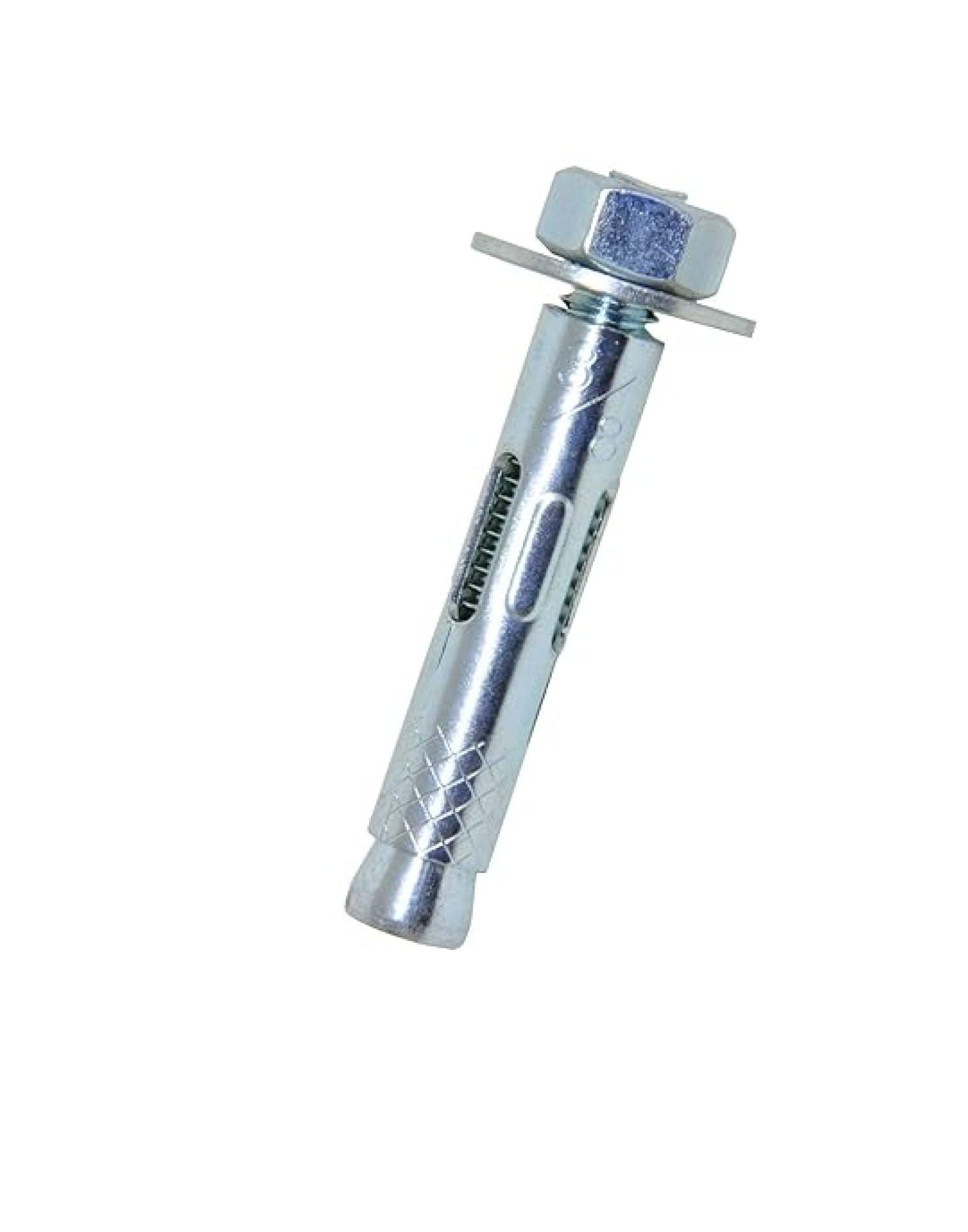 Heavy Duty 3/8" x 1-7/8" Hex Nut Head Concrete Sleeve Anchors - 50 Pcs Zinc Plated