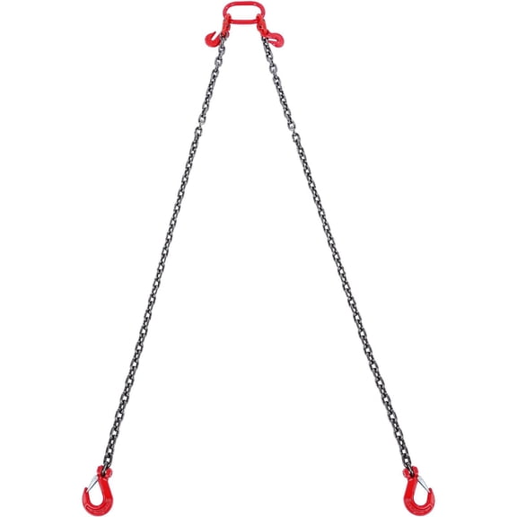 Heavy Duty 3/8" x 6ft Engine Hoist Chain Sling, 5 Ton Capacity with Adjustable Grab Hooks for Lifting