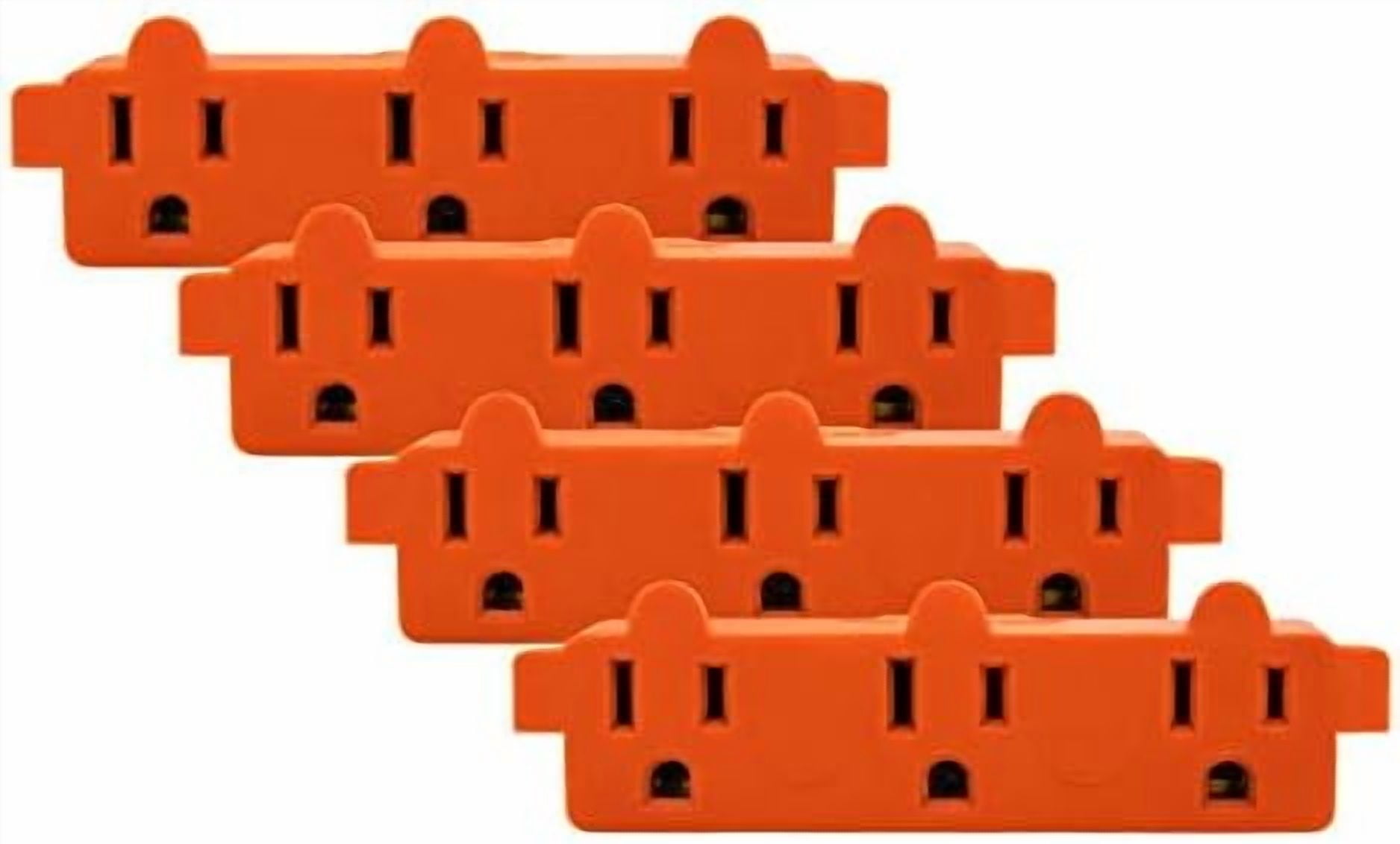 Heavy Duty 3 Grounded Multi Outlet Adapter - Wall Plug Extender, Turns ...