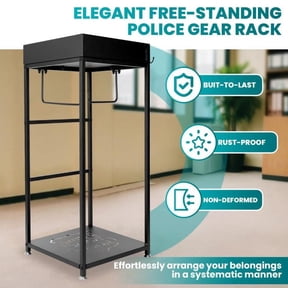 Heavy - Duty 3 - Hook Police Gear Rack: Rustproof, Freestanding Organizer for High - Capacity Storage in Police, Security & Home, Elegant Design