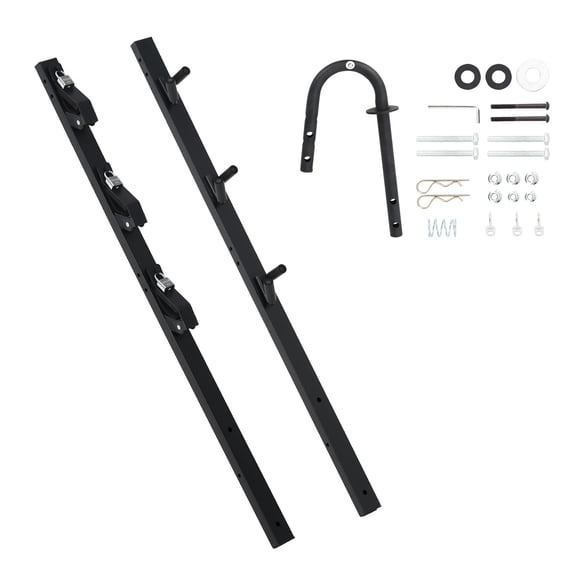 Heavy Duty 3-Place Lockable Trimmer Rack, Steel Weedeater Holder with Safety Locks, Universal Fit for Trailers & Service Trucks