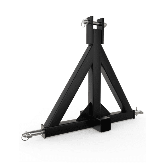 Heavy Duty 3-Point Trailer Hitch Receiver Adapter for Category 1 Tractors – Quick-Hitch Compatible with Kubota, Kioti, Yanmar & More – Robust Towing Implement – Black, 2" Receiver