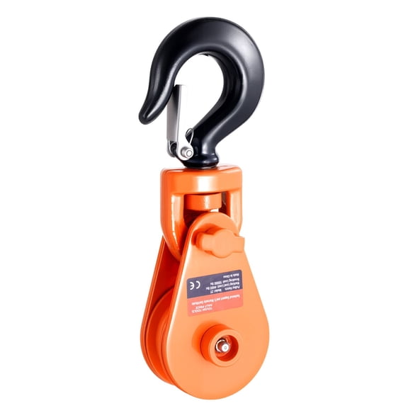 Heavy Duty 3" Sheave Snatch Block,4400 lbs Capacity with Swivel Hook for Towing W"es,Recovery Operations,and Rollback Wreckers