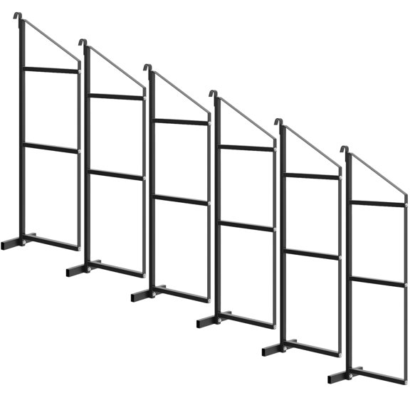 Heavy Duty 3-Tier Adjustable Shipping Container Shelf Brackets - Powder Coated Steel, 22"D x 60"H, 1100 lbs Capacity, Removable Hanging Storage Rack for Cargo Containers, Warehouses, Garages - 6 Pack