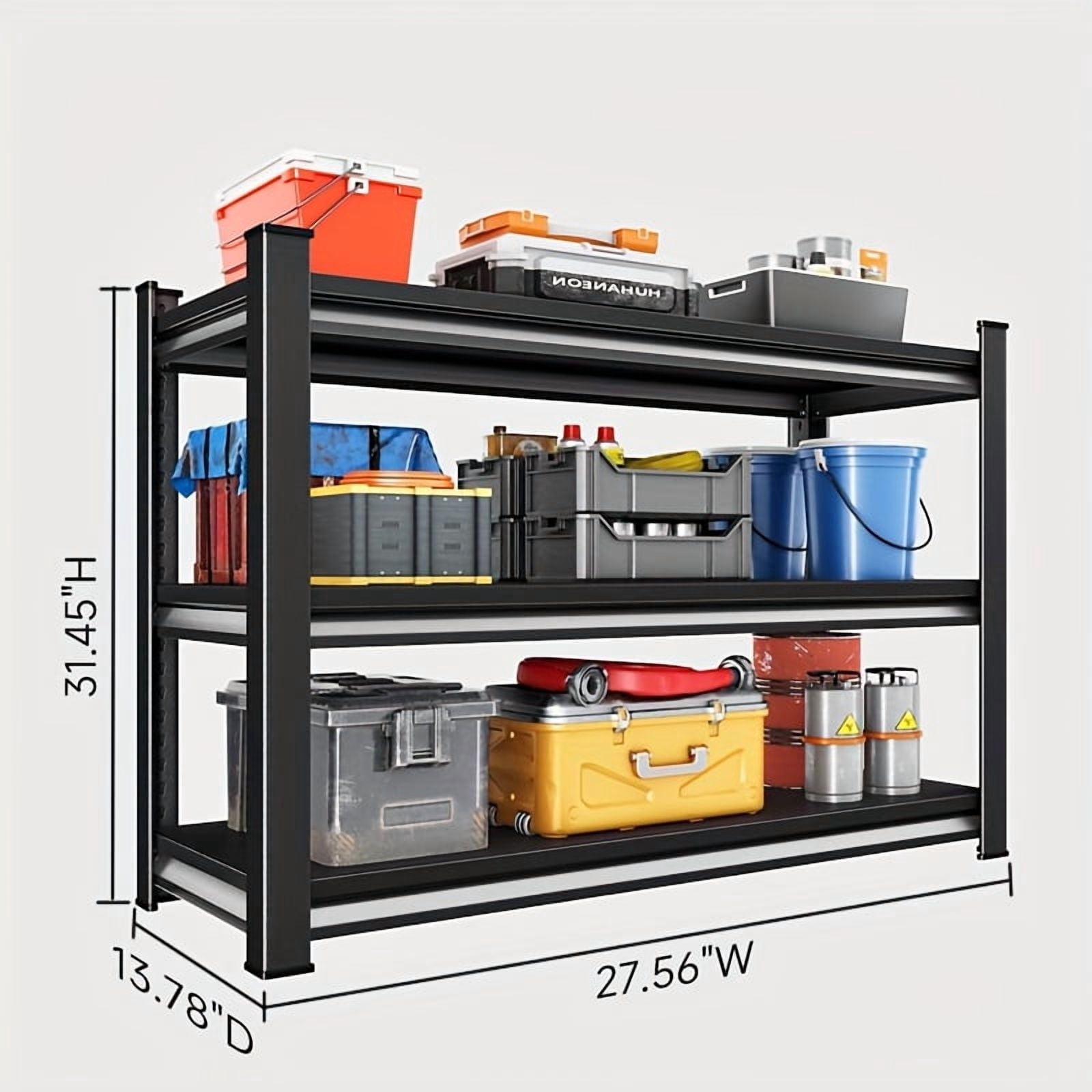 Walmart Racks Heavy Duty 3-Tier Garage Shelving Unit, 1500LBS Capacity, Adjustable ...