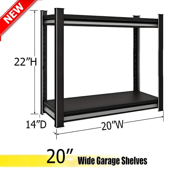 Heavy Duty 3-Tier Metal Garage Shelving Unit, Adjustable Steel Storage Rack, 1650 Lbs Capacity Industrial Shelves for Tools & Equipment, 32"H x 27.5"W x 14"D