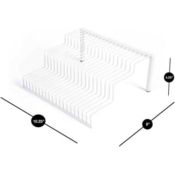 Heavy Duty 3-Tier Spice Rack Shelf Organizer - Steel Metal Wire - Cupboard, Jars, Can, Cabinet & Pantry Storage Organization - Kitchen (10.25 x 4.25 Inch) [Light Blue]