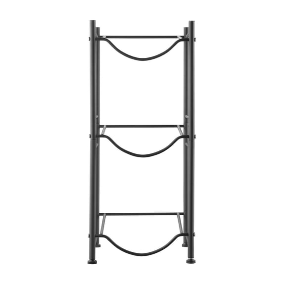 Heavy-Duty 3-Tier Water Jug Storage Rack, Single Row Organizer for 5-Gallon Bottles, Black