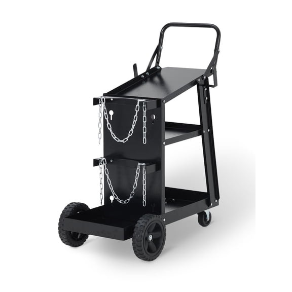 Heavy Duty 3-Tier Welding Cart  Large Tilt Table  270 lb Capacity  360 Swivel Wheels  Secure Tank Storage & Safety Chains  MIG TIG ARC Plasma Cutter Compatible  Garage/Workshop Tool