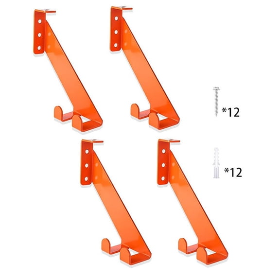 Heavy Duty 3-in-1 Chainsaw Holder Wall Mount - 10 Gauge Steel Organizer for Gas and Electric Saws, Shovels, Rakes - Garage Workshop Storage Rack, Orange(D)