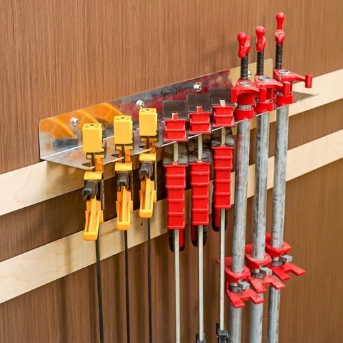 Heavy-Duty 3-in-1 Clamp Rack for Parallel/Pipe/F Clamps 1.5 mm Galvanized Steel Wall Mount Clamp Holder, 200LBS Load, Space-Saving Woodworking Tool Organizer&Storage$$Tools & Hardware Other