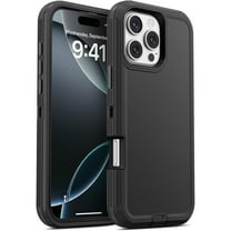 Heavy Duty 3-in-1 Rugged Full Cover Shockproof Case for Apple iPhone 16 Pro – Black