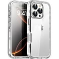 thumbnail image 1 of Heavy Duty 3-in-1 Rugged Full Cover Shockproof Case for Apple iPhone 16 Pro Max – Clear, 1 of 10