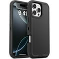 thumbnail image 1 of Heavy Duty 3-in-1 Rugged Full Cover Shockproof Case for Apple iPhone 16 Pro Max – Black, 1 of 8