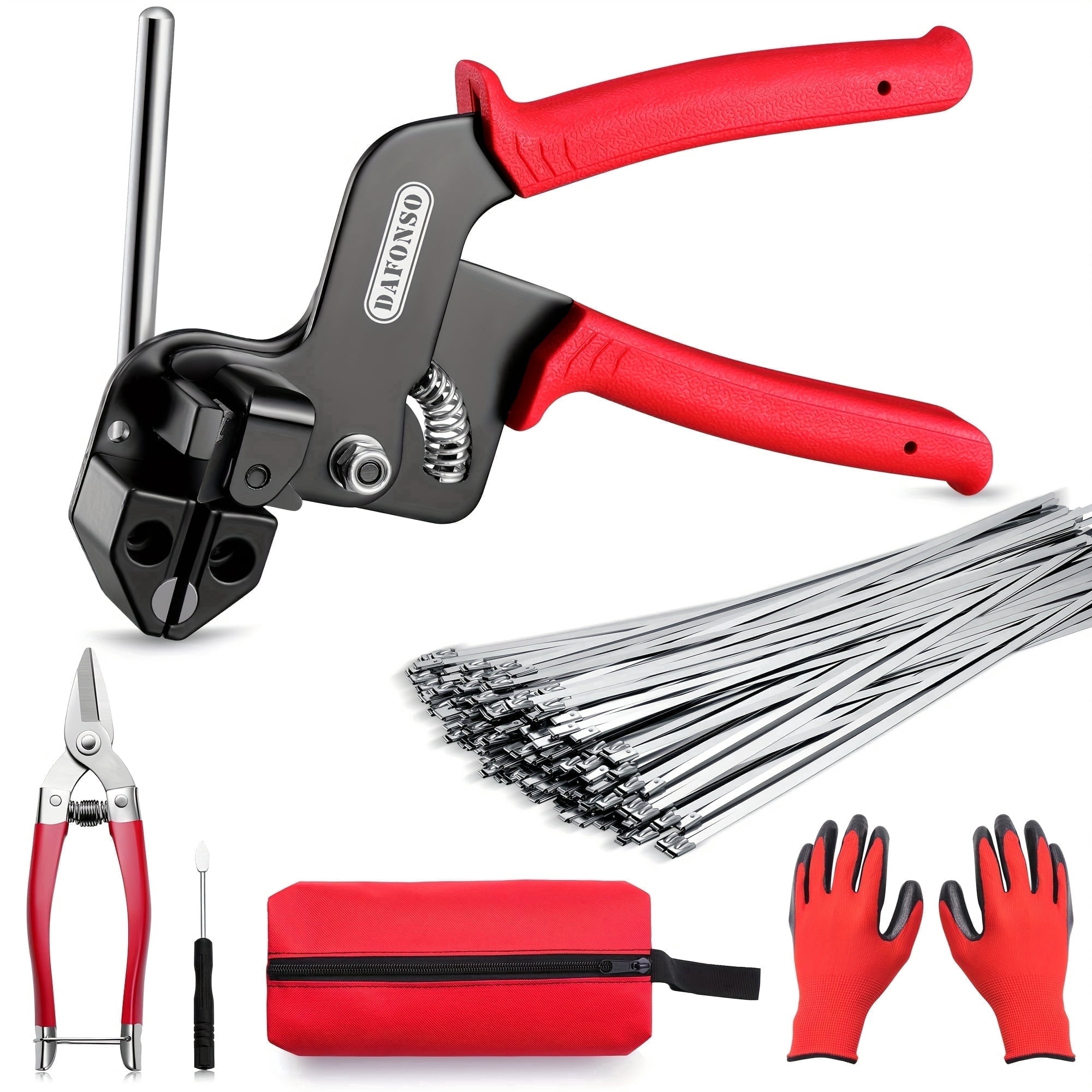 XUNXUNRA 13 in Red 200 lb Cable Tie Wraps 150 Piece