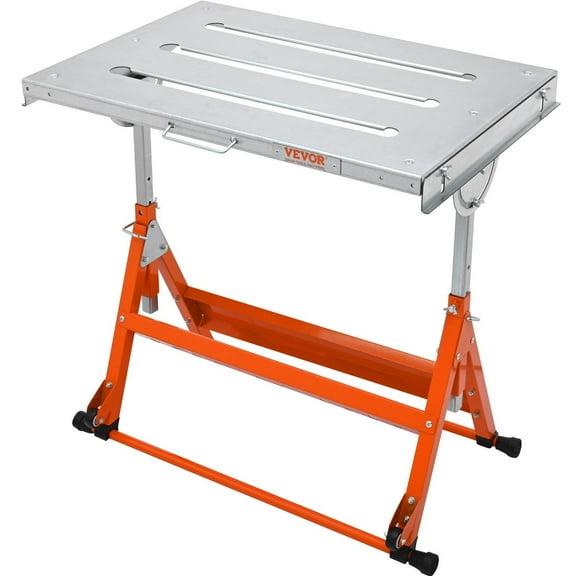 Heavy-Duty 30x20 Inch Welding Table with Wheels, 400lb Load, Adjustable Height, 3 Slots & Foldable Design  Welder Work Bench