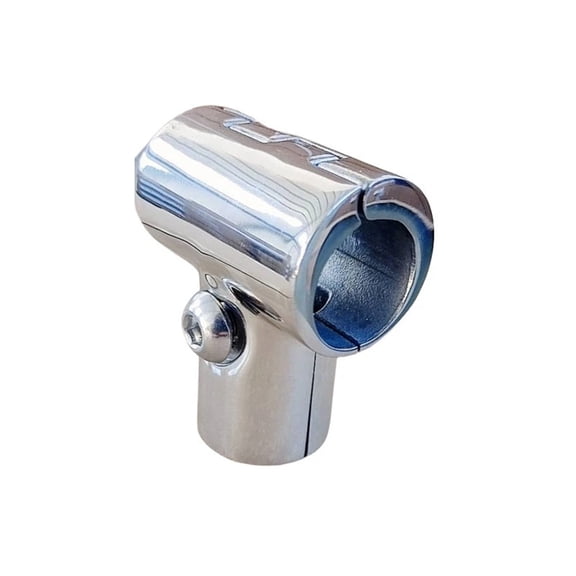 Heavy Duty 316 Boat Hand Rail Fitting- Polished 90 Degree T/Tee Hinged/Split Fitting 1" Tube, Handrail Structural Pipe Fitting