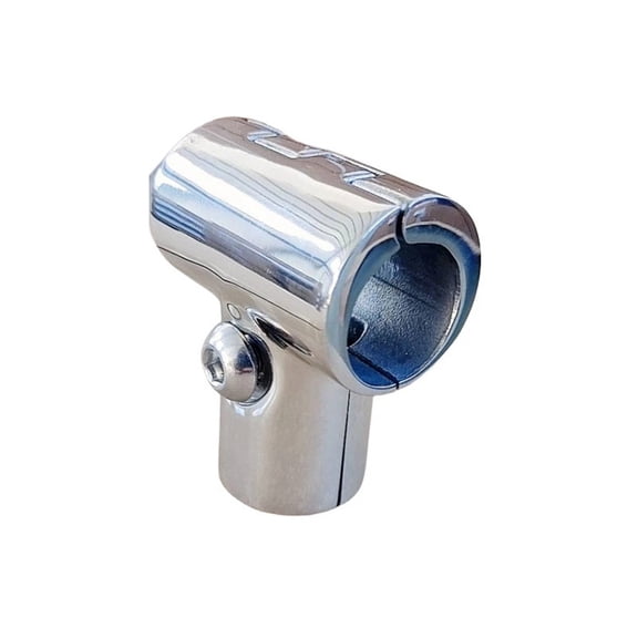 Heavy Duty 316 Boat Hand Rail Fitting- Polished 90 Degree T/Tee Hinged/Split Fitting 1" Tube, Handrail Structural Pipe Fitting