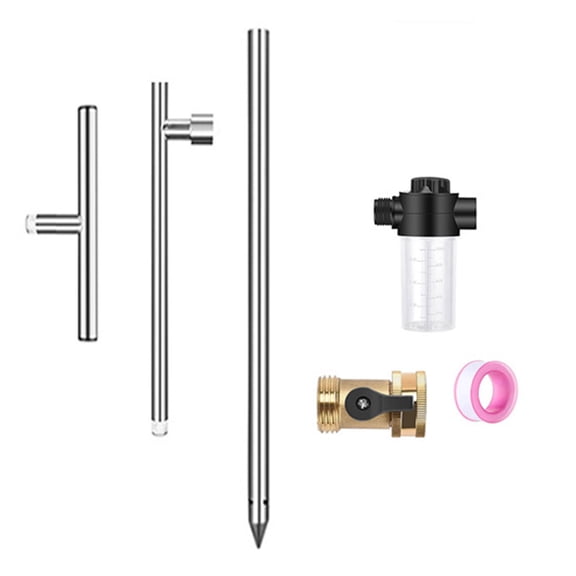 Heavy Duty 32 Inch Root Watering Tool Set Includes Brass Valves Irrigation Spikes And Fertilizers Applicator For Gardens