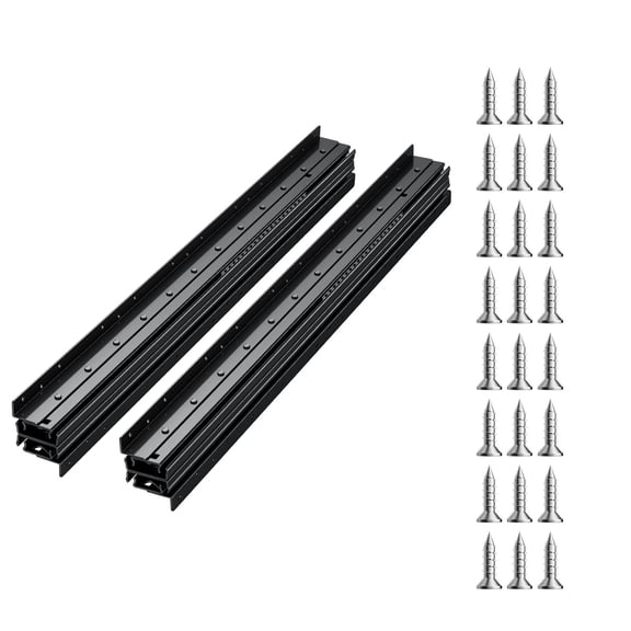 Heavy Duty 32 Inch Undermount Drawer Slides, Full Extension Ball Bearing Cabinet Rails with 260 LB Load Capacity, Black DIY Replacement Under Stair Glides Track Runners