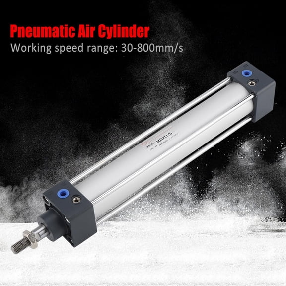 Heavy Duty 32mm Bore 175mm Stroke Pneumatic Air Cylinder Double Acting Standard Linear Motion Actuator Aluminum Alloy Dual Action Screwed Piston Rod Replacement