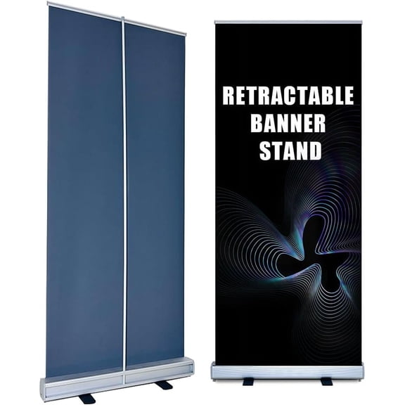 Heavy-Duty 33½''x 80'' Retractable Banner Stand Roll Up Banner Stand Advertising Display Stand with Padded Canvas Bag