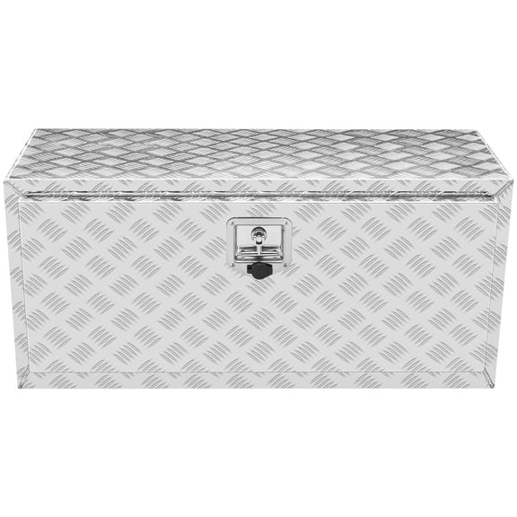 Heavy Duty 36" Underbody Truck Tool Box, 36x14x16 Aluminum Diamond Plate Storage Box with Lock & Keys, Waterproof Trailer Box for Pickup/Van/Trailer