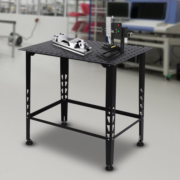 Heavy Duty 36x24 Inch Welding Table, 600 Lbs Capacity Steel Workbench with 4 Leveling Bases & 4 Clamps for Fabrication Repair