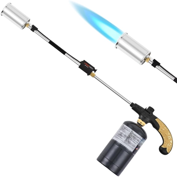 Heavy Duty 37" Extended Propane Torch with Detachable Long Arm and Flame Control Valve for Weed Burning, Ice Melting, Roofing, and Outdoor Use