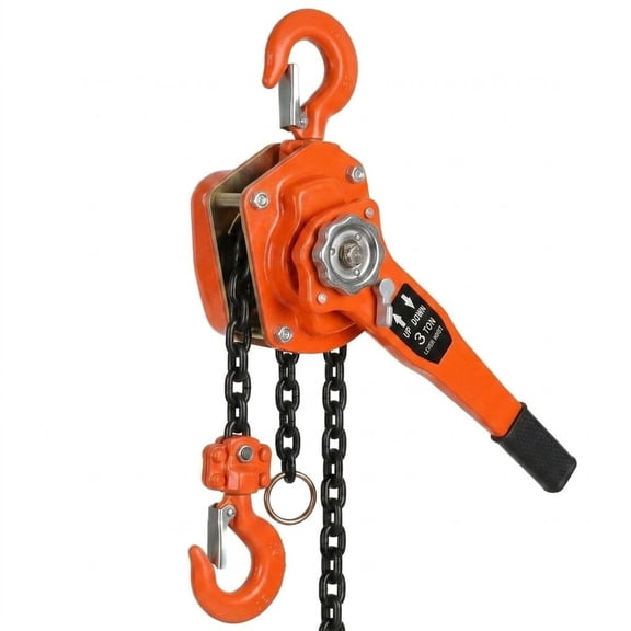 Heavy Duty 3T Lever Hoist, 6600 LB Capacity Chain Puller with 10FT Lift Height, G80 Galvanized Chain & 360 Rotation Handle for Construction Warehouse