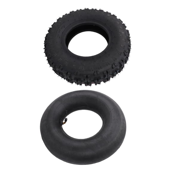 Heavy Duty 4.10-6 Tire and Inner Tube Set - Premium Rubber Replacement Tire for Go Kart Chinese ATV Quad 4 Wheeler Utility Cart Mini Bike Tractor (4.10-6 inches / 10.4-15.2 cm)