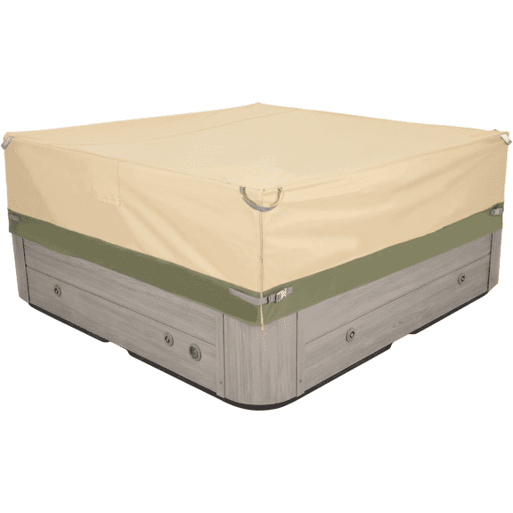 Heavy Duty 4-6 Person Outdoor Hot Tub Cover, 600D Waterproof Oxford Spa and Hot Tub Cover Replacement Covers with Zipper and Air Vents for Square Inflatable Hot Tub, 72''W x 72''D x 20''H