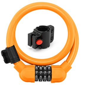 Bike Code Lock Small Security Bike Lock for Mountain Bike, Bicycles Lock Cable 4 Digit Resettable Combination Cable Lock
