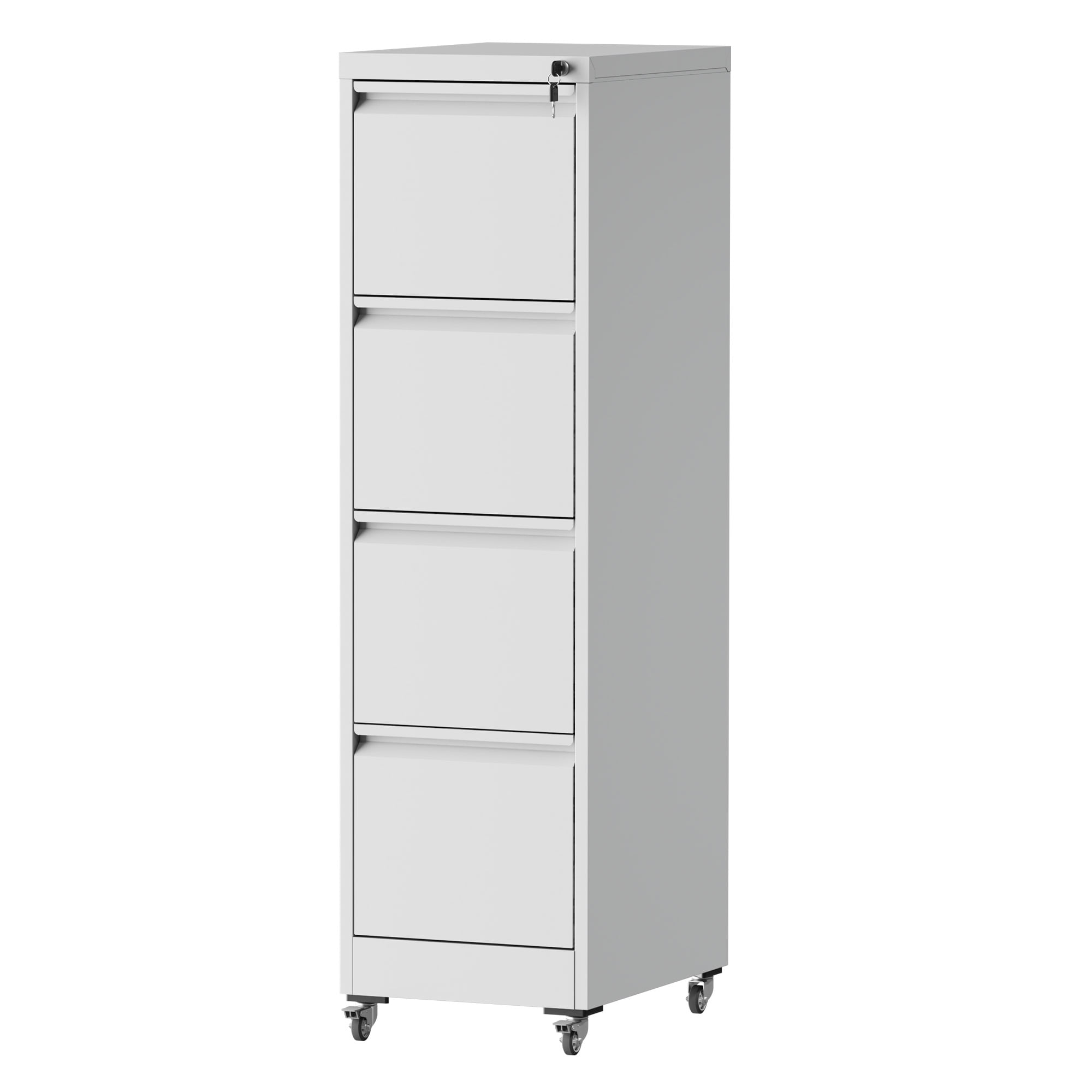 Heavy-Duty 4-Drawer Locking File Cabinet on Wheels