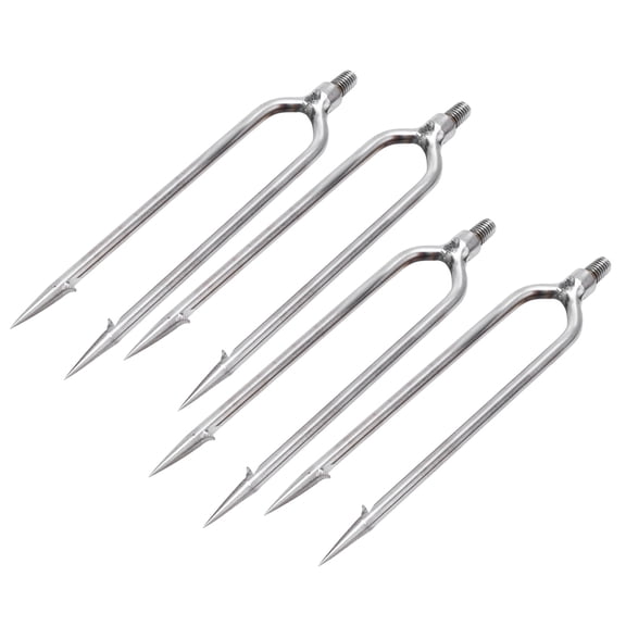 Heavy Duty 4 Pack Stainless Steel Fishing Spear Prongs Harpoon Gig Gaff Hook Barb Fork Tackle for Outdoor Fishing