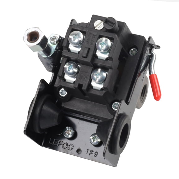 Heavy Duty 4 Port Air Compressor Pressure Switch Control Replacement, 95-125 PSI / 0.66-0.86 MPa Range, 1/4 inch NPT Female Connector For Universal Compressor Valves