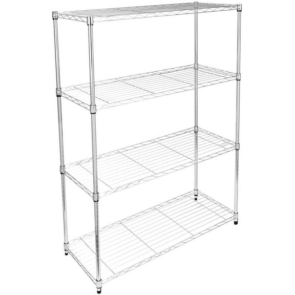 Heavy Duty 4-Shelf Storage Shelving Unit, 35.83D x 13.98W x 55.91H Steel Organizer Wire Rack with 1000Lb Capacity, Chrome