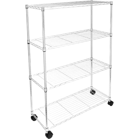 Heavy Duty 4-Shelf Storage Shelving Unit, 35.83D x 13.98W x 55.91H Steel Organizer Wire Rack with 1000Lb Capacity, Chrome