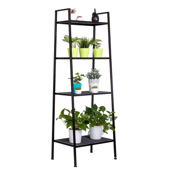 Heavy Duty 4-Tier Black Metal Bookshelf - 58" Tall Storage Shelves for Home Office, Holds 88 lbs per Tier, Easy Assembly