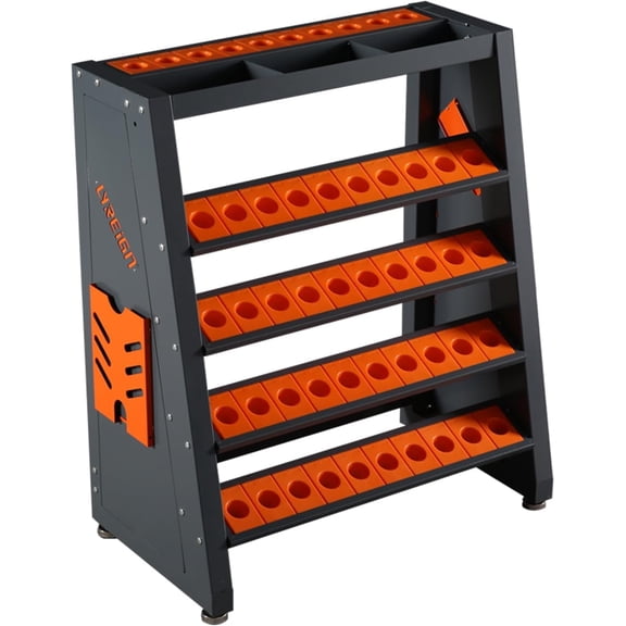 Heavy Duty 4-Tier CNC Tool Cart - 70 Capacity 40 Taper Tool Holders Steel Storage Cabinet Mobile Shock Absorbing Organizer for Workshop and Machine Shop