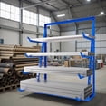 thumbnail image 1 of Heavy Duty 4 Tier Horizontal Lumber Storage Rack, 1000 LBS Load Capacity Free Standing Cantilever Rack, 47.6"W x 61.4"H x 16"D, 19.3" Arm Depth, for Basement Garage, 1 of 7