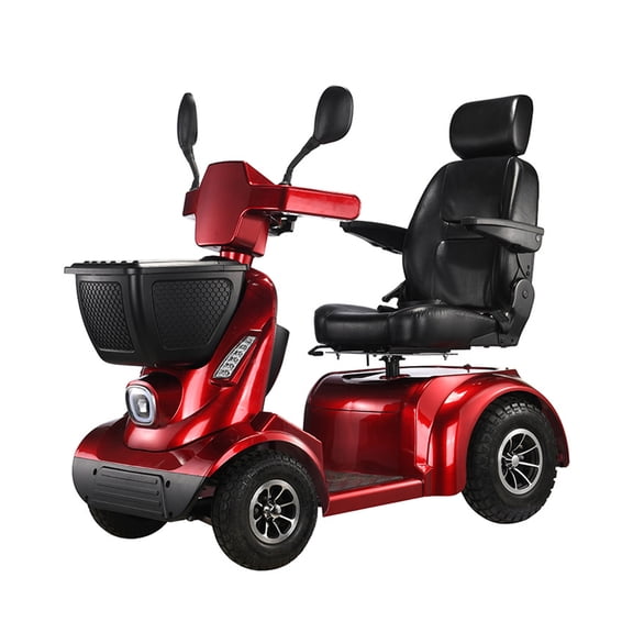 Heavy-Duty 4 Wheel Mobility Scooters for Adults, 800W All Terrain Mobility Scooters For Seniors, Supports +300 Lbs, Handicap Electric Scooter With Seat, Long Range Up to 21 Miles, (NINA-Red)