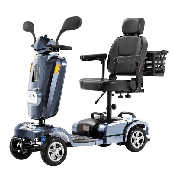 Heavy Duty 4 Wheel Mobility Scooters for Seniors & Adults 400lbs Capacity, Electric Powered Wheelchair Device with Full Lighting System, Long Range 500W All Terrain Fast Mobility Scooter for Travel