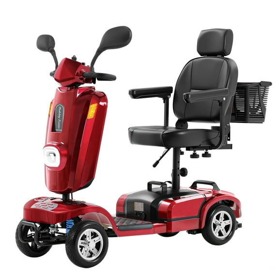 Heavy Duty 4 Wheel Mobility Scooters for Seniors & Adults 400lbs Capacity, Electric Powered Wheelchair Device with Full Lighting System, Long Range 500W All Terrain Fast Mobility Scooter for Travel