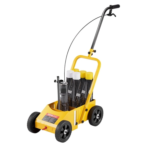 Heavy Duty 4 Wheel Striping Line Marking Machine 24x13x35.4 Inch Adjustable Width 2-4 Inch for Roads Parking Lots Sports Field Yellow Clear Edge Line